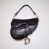 Replica Dior Saddle Bag Crocodile Black