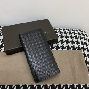 Replica Bottega Veneta Intrecciato Wallet Black