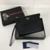Replica Prada Saffiano Pouch Silver