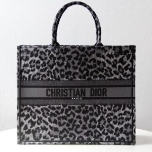 Replica Dior Tote Book Leopard Grey