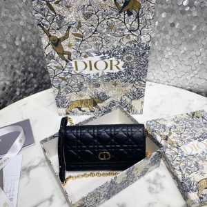 Replica Dior Miss Caro Pouch Black