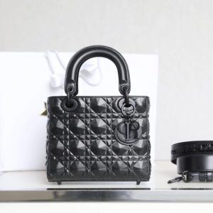 Replica Lady Dior Ultramatte Black Grid Abc