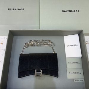 Replica Balenciaga Hourglass On Chain Shine Black