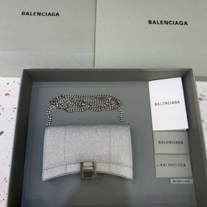 Replica Balenciaga Hourglass On Chain Shine Silver