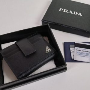 Replica Prada Saffiano Two Fold Wallet Silver