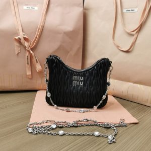 Replica Miu Miu Matelassé Crystal Black