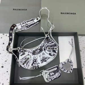 Replica Balenciaga Le Cagole Graffiti White