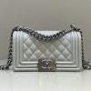 Replica CHANEL Le Boy Grey Silver