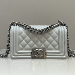 Replica CHANEL Le Boy Grey Silver