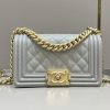 Replica CHANEL Le Boy Grey Gold