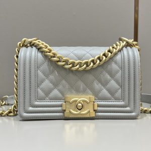 Replica CHANEL Le Boy Grey Gold