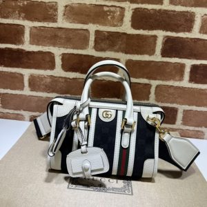Replica Gucci Gucci Bauletto Top Handle White Black