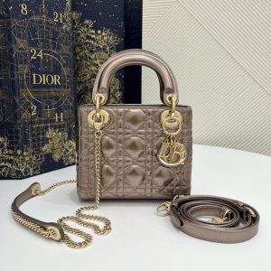 Replica Lady Dior Mini Golden – Tone Metallic