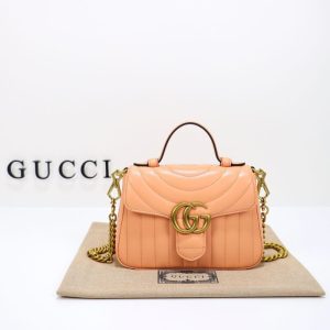 Replica Gucci GG Marmont Top Handle Apricot