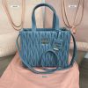 Replica Miu Miu Matelassé Tote Blue