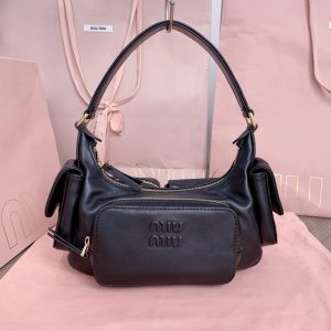 Replica Miu Miu Nappa Pocket Bag Black