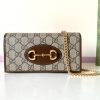 Replica Gucci Horsbet Chain Clutch Brown