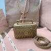 Replica Miu Miu Cosmetic Bag Milk Tea