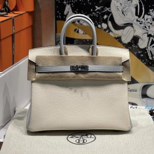 Replica Hermès Birkin Haze Blue Cream White