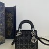Replica Lady Dior Mini Satin Black