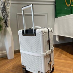 Replica Goyard Bourget Travel Suitcase White