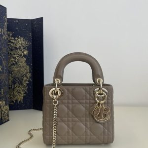 Replica Lady Dior Mini Dark Beige