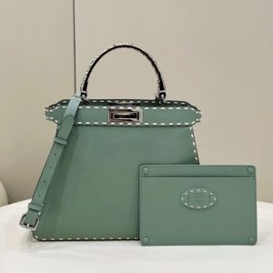 Replica Fendi Peekaboo Green Python Handle