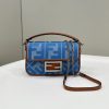 Replica Fendi Baguette Small Denim Blue
