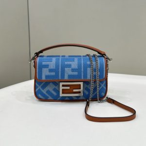 Replica Fendi Baguette Small Denim Blue