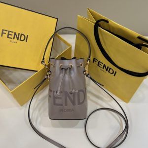 Replica Fendi Tresor Mini Bucket Grey