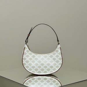 Replica Celine Triomphe Moon Bag White