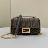 Replica Fendi Baguette Sliding Chain Ff Brown