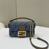 Replica Fendi Baguette Small Dark Bue Denim