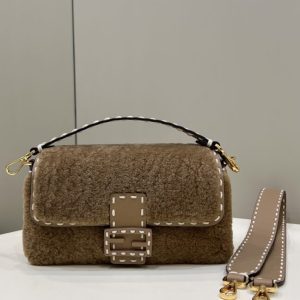 Replica Fendi Baguette Brown Wool