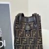 Replica Fendi Origami Small Brown Cotton