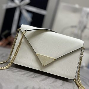 Replica Prada Saffiano White Small Envelope