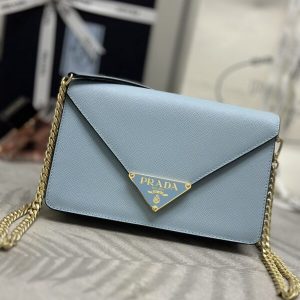 Replica Prada Saffiano Blue Small Envelope