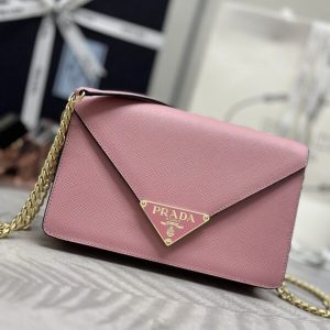 Replica Prada Saffiano Pink Small Envelope