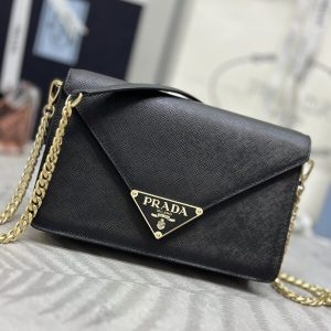 Replica Prada Saffiano Black Small Envelope