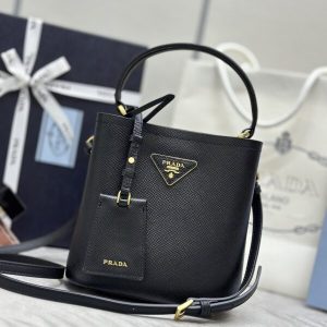 Replica Prada Saffiano Black Bucket Black