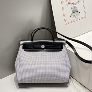 Replica Hermès Herbag 31Cm White