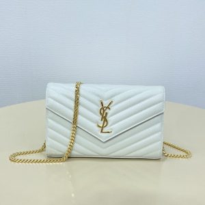 Replica YSL Envelope Clutch White