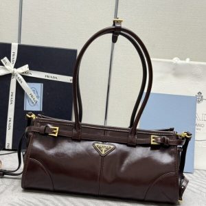 Replica Prada Naplak Patent Brown