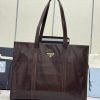 Replica Prada Antique Nappa Tote Dark Brown