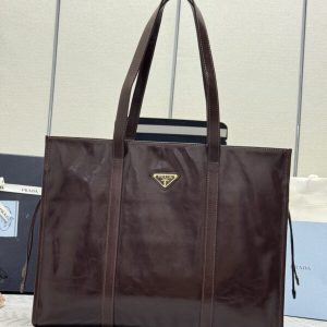 Replica Prada Antique Nappa Tote Dark Brown