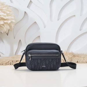 Replica Dior Rider Zipped Messenger Bag Black