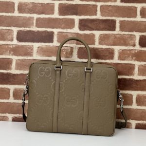 Replica Gucci Briefcase GG Leather Brown