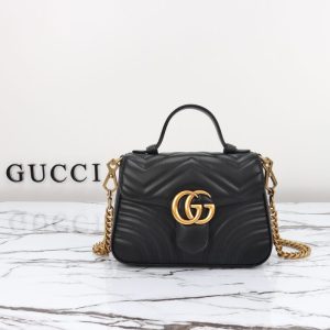 Replica Gucci GG Marmont Top Handle Black