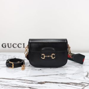 Replica Gucci Horsebit 1955 Double G Mini Black