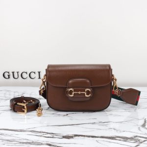 Replica Gucci Horsebit 1955 Double G Mini Brown